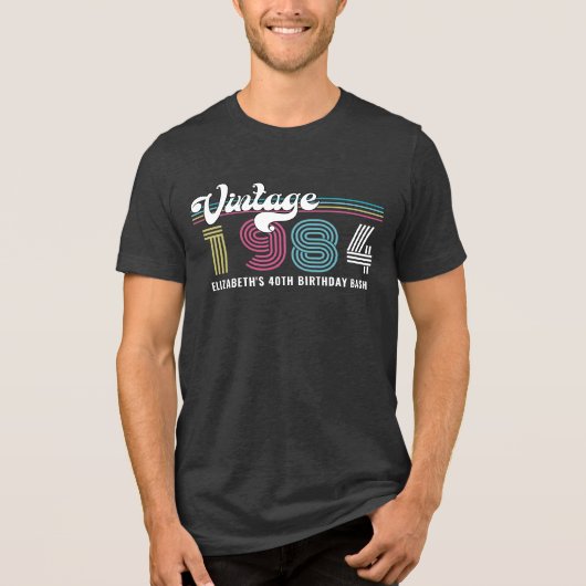 Gepersonaliseerd Elke leeftijd  foto Verjaardag Co Tri-Blend Shirt (Voorkant)