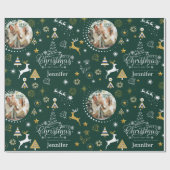 Gepersonaliseerd Emerald Green Merry kerstcadeau Cadeaupapier (Vlak)