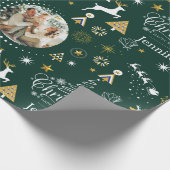 Gepersonaliseerd Emerald Green Merry kerstcadeau Cadeaupapier (Hoek)