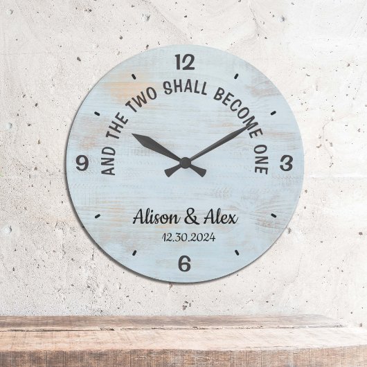 Gepersonaliseerd en de twee zullen één vlees zijn grote klok
