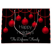 Gepersonaliseerd en elegant kerstfeest groot cadeauzakje (Voorkant)