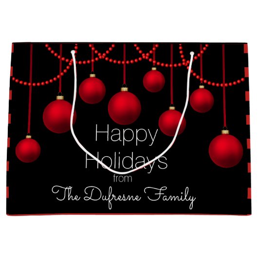 Gepersonaliseerd en elegant kerstfeest groot cadeauzakje (Voorkant)