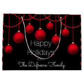 Gepersonaliseerd en elegant kerstfeest groot cadeauzakje (Achterkant)