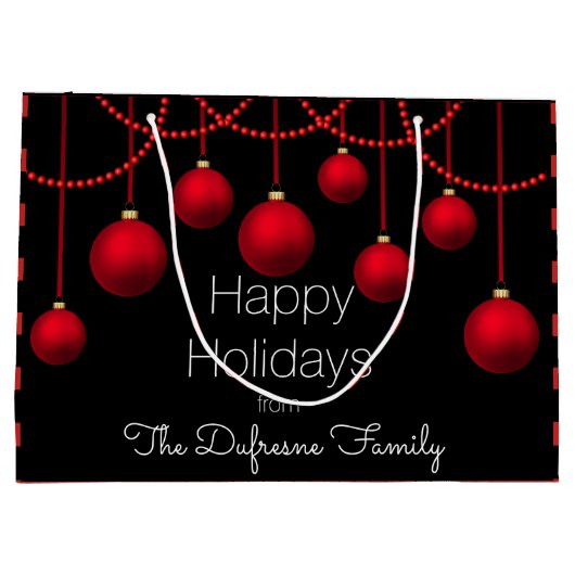 Gepersonaliseerd en elegant kerstfeest groot cadeauzakje (Achterkant)