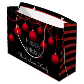 Gepersonaliseerd en elegant kerstfeest groot cadeauzakje (Achterkant Gekanteld)