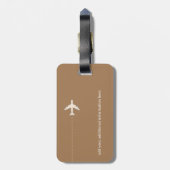 gepersonaliseerd en elegant lichtbruin Aero Travel Bagagelabel (Achterkant verticaal)