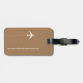 gepersonaliseerd en elegant lichtbruin Aero Travel Bagagelabel (Achterkant horizontaal)
