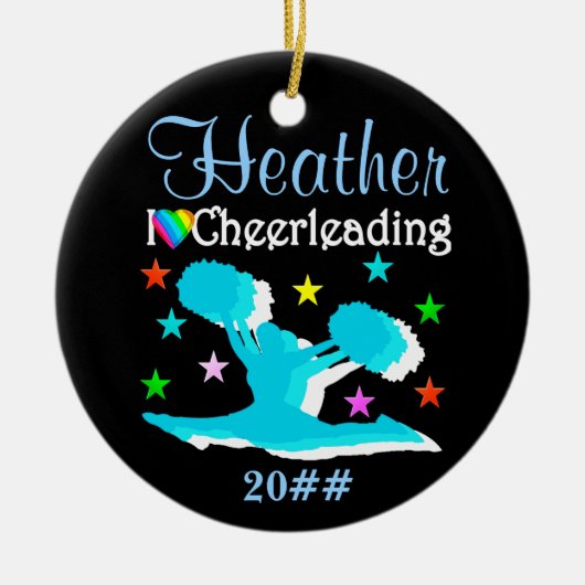 GEPERSONALISEERD EN GEDATEERD CHEERLEADER ORNAMENT (Voorkant)
