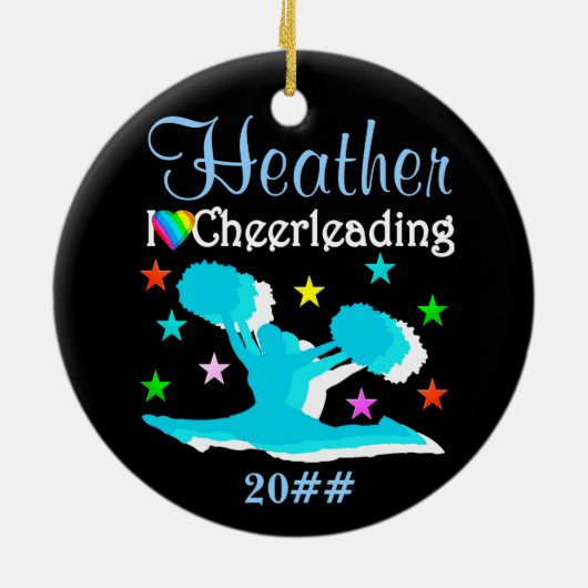 GEPERSONALISEERD EN GEDATEERD CHEERLEADER ORNAMENT (Achterkant)