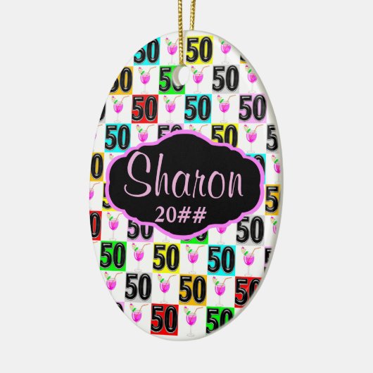 GEPERSONALISEERD EN GEDATEERD HAPPY 50TH ORNAMENT (Links)