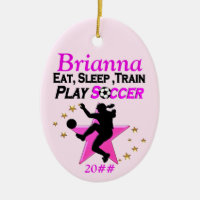 GEPERSONALISEERD EN GEDATEERD VOETBALMEISJE ORNAME