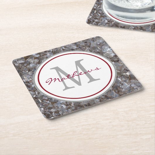 Gepersonaliseerd en gemonogd kartonnen onderzetters (Schuin)