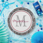 Gepersonaliseerd en gemonogd papieren bordje (Feest)