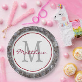 Gepersonaliseerd en gemonogd papieren bordje (Feest)