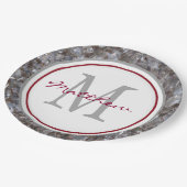 Gepersonaliseerd en gemonogd papieren bordje (Gekanteld)