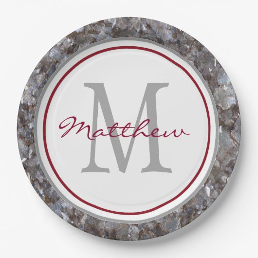 Gepersonaliseerd en gemonogd papieren bordje (Voorkant)