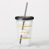 Gepersonaliseerd en Logo met Gouden Bars Acryl Drinkbeker (Achterkant)