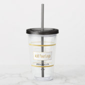 Gepersonaliseerd en Logo met Gouden Bars Acryl Drinkbeker (Voorkant)