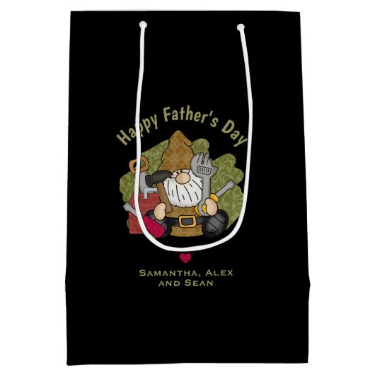 Gepersonaliseerd en persoonlijke handyman Garden G Medium Cadeauzakje (Achterkant)