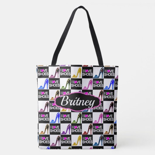 GEPERSONALISEERD EN TRENDY IK HOU VAN SCHOENEN TOTE BAG (Voorkant)