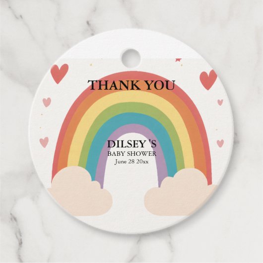 Gepersonaliseerd en uniek Baby shower Bedankjes Labels (Voorkant)