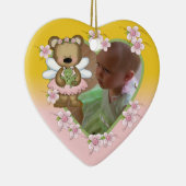 Gepersonaliseerd engel Beer Fotoversiering Keramisch Ornament (Rechts)