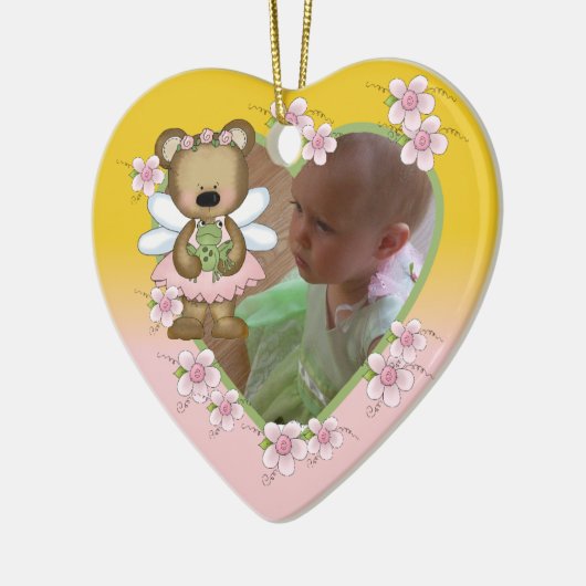 Gepersonaliseerd engel Beer Fotoversiering Keramisch Ornament (Links)