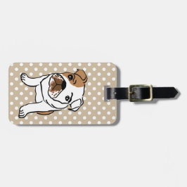 Gepersonaliseerd Engelse Bulldog Illustratie Bagagelabel
