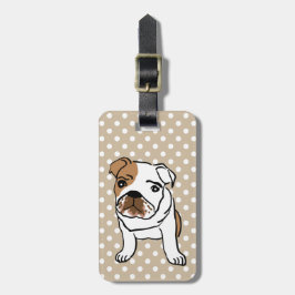Gepersonaliseerd Engelse Bulldog Illustratie Bagagelabel