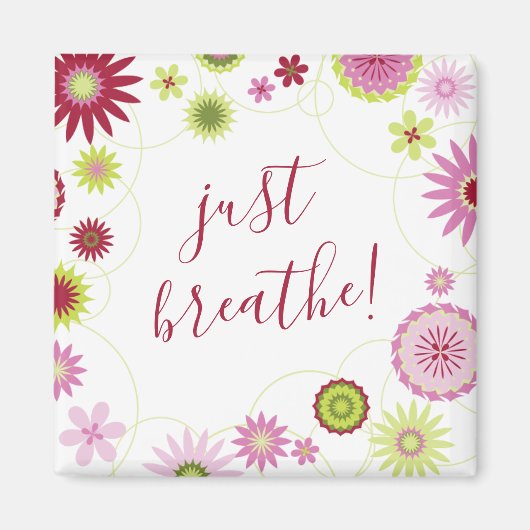 Gepersonaliseerd enkel Breathe Summer Floral Magneet (Voorkant)