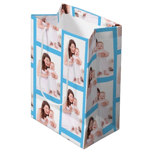 Gepersonaliseerd enkel fotopatroon medium cadeauzakje (Voorkant Gekanteld)