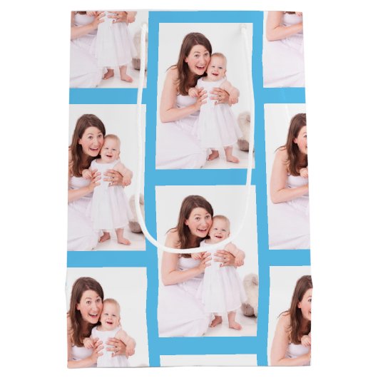 Gepersonaliseerd enkel fotopatroon medium cadeauzakje (Achterkant)