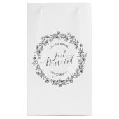 Gepersonaliseerd enkel getrouwd Floral | Gift Bag Klein Cadeauzakje (Achterkant)