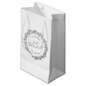 Gepersonaliseerd enkel getrouwd Floral | Gift Bag Klein Cadeauzakje (Voorkant Gekanteld)
