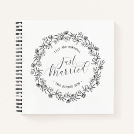 Gepersonaliseerd enkel getrouwd Floral | Guestbook Notitieboek