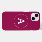 Gepersonaliseerd enkelvoudig monogram Case-Mate iPhone case (Achterkant (horizontaal))