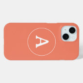 Gepersonaliseerd enkelvoudig monogram Sinaasappel Case-Mate iPhone Case (Achterkant (horizontaal))