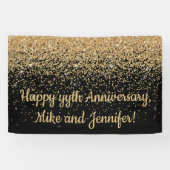 Gepersonaliseerd Enterprise Jubileum Party Black G Spandoek (Horizontaal)