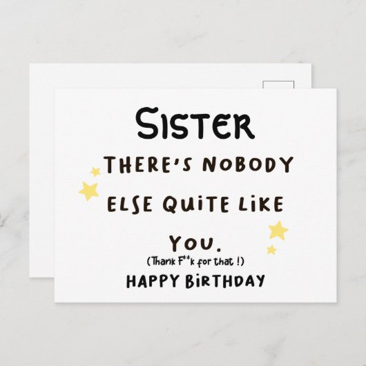 Gepersonaliseerd, er is niemand zoals jij cadeau briefkaart (Voorkant / Achterkant)