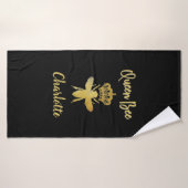 Gepersonaliseerd esthetisch KONINGIN BONT Gold & B Badhanddoek (Badhanddoek)