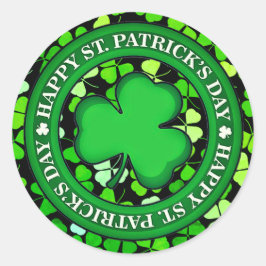 Gepersonaliseerd esthetische HAPPY St. Patrick's D Ronde Sticker