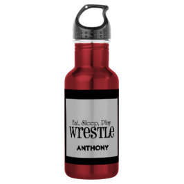 Gepersonaliseerd eten, slapen, WRESTLE waterflesje Waterfles