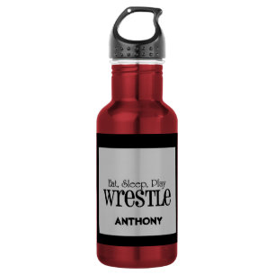 Gepersonaliseerd eten, slapen, WRESTLE waterflesje Waterfles