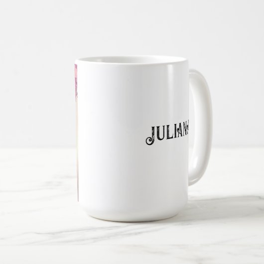 Gepersonaliseerd etherisch meisje met roze sproete koffiemok (Voorkant rechts)