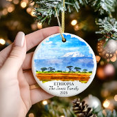 Gepersonaliseerd Ethiopië Ornament, Afrika Gift Keramisch Ornament