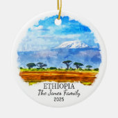 Gepersonaliseerd Ethiopië Ornament, Afrika Gift Keramisch Ornament (Voorkant)