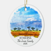 Gepersonaliseerd Ethiopië Ornament, Afrika Gift Keramisch Ornament (Links)