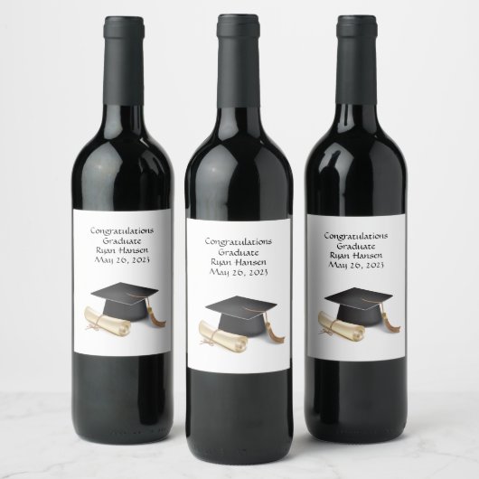 Gepersonaliseerd etiket van afstuderen wijn (Flessen)
