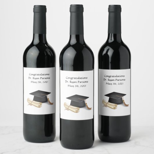 Gepersonaliseerd etiket van afstuderen wijn (Flessen)