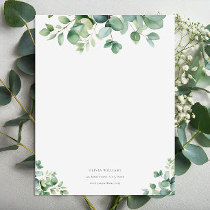 Gepersonaliseerd Eucalyptus groen briefpapier